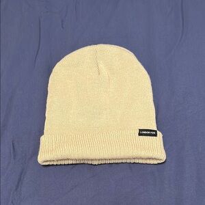 London Fog Tan Knitted Ribbed Hat